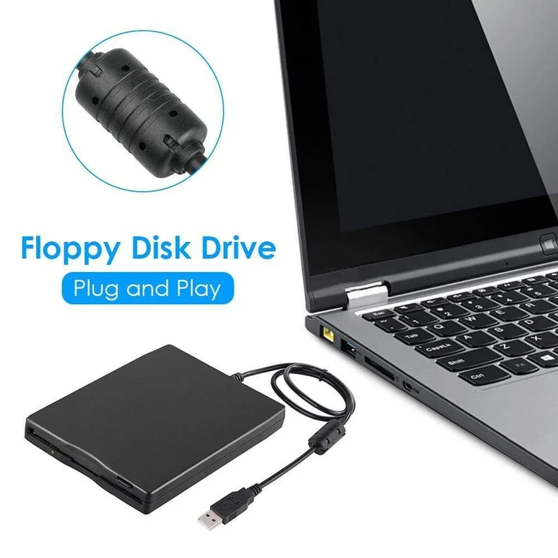 Tragbares 3.5-Zoll-USB-Diskettenlaufwerk für Mobilgeräte 1.44 MB externes Disketten-FDD für Laptop-Notebook-PC USB-Plug-and-Play-Verbindung