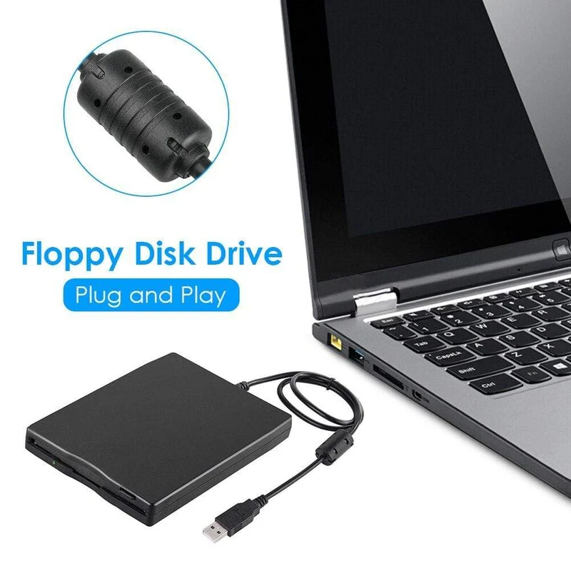 Tragbares 3.5-Zoll-USB-Diskettenlaufwerk für Mobilgeräte 1.44 MB externes Disketten-FDD für Laptop-Notebook-PC USB-Plug-and-Play-Verbindung