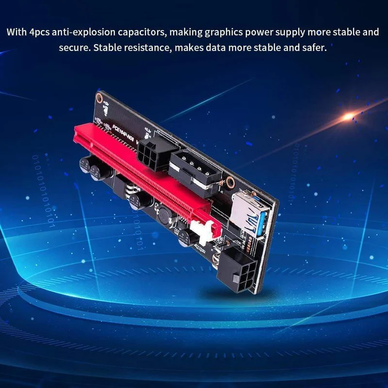 5 Teile/los PCI-E Riser Board USB 3.0 Pci-E Riser Ver 009S Express 16X Extender Riser Adapter Karte Sata 15 zu 6 Pin Power Kabel
