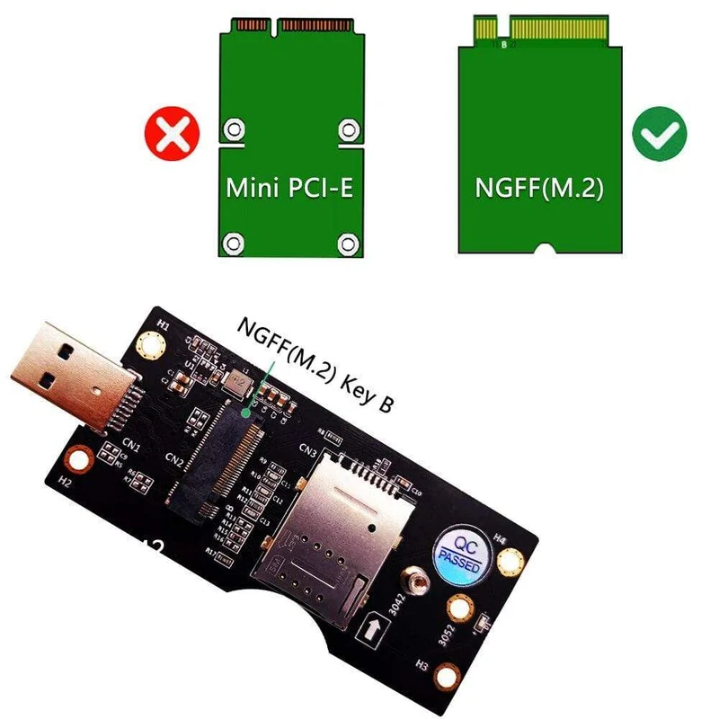 NGFF M.2 Schlüssel B zu USB 3.0 Adapter Konverter Kartenplatine Desktop PC PC-Steckplatz für 3G / 4G / 5G Modul M.2 zu USB Riser Karte hinzufügen