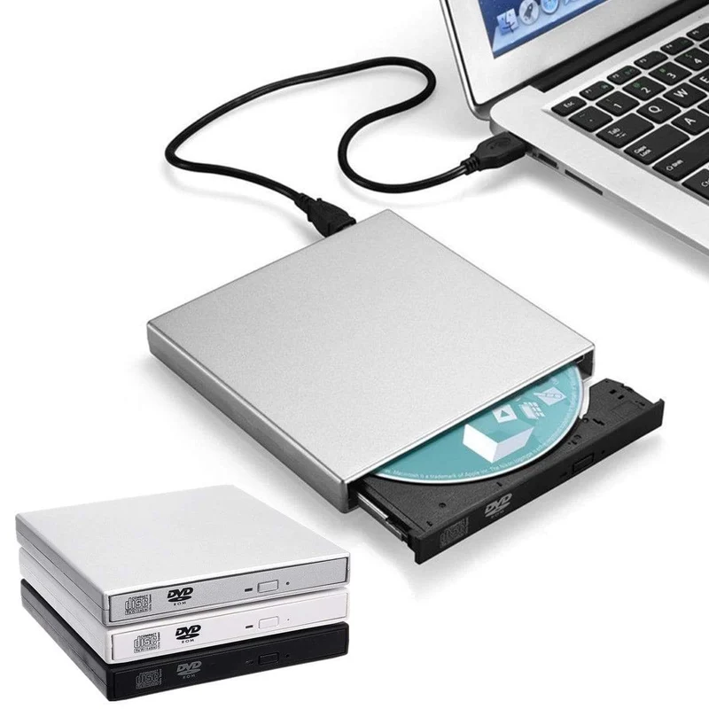Externes optisches DVD-Laufwerk Combo USB 2.0 CD-Brenner CD / DVD-ROM CD-RW-Player Schlanker tragbarer Reader Recorder Für Laptop-PC