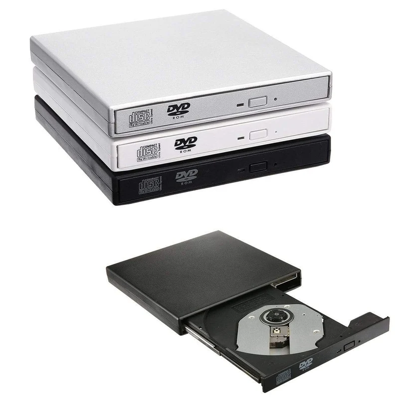 Externes optisches DVD-Laufwerk Combo USB 2.0 CD-Brenner CD / DVD-ROM CD-RW-Player Schlanker tragbarer Reader Recorder Für Laptop-PC
