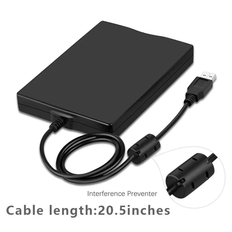 3.5 Zoll USB Mobile Diskettenlaufwerk 1.44 MB 2HD Externe Diskette FDD mit USB-Kabel für Laptop Notebook PC