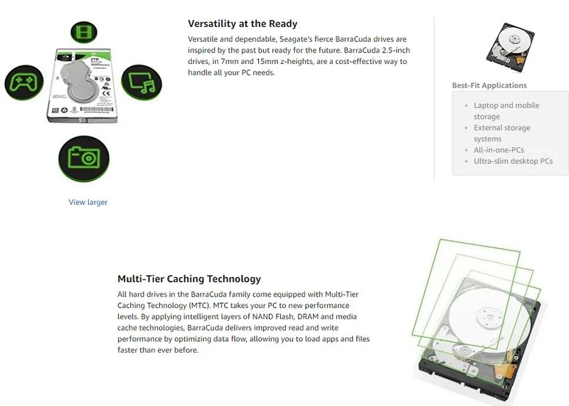 Seagate 1 TB 2.5 "internes Festplatten-Notebook-Festplattenlaufwerk 7 mm 5400 U / min SATA 6 Gbit / s 128 MB Cache-Festplatte für Laptop ST1000LM048