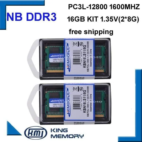 Brandneuer, versiegelter So-Dimm-Laptop-RAM DDR3L 16 GB (Kit mit 2 Stück DDR3 8 GB), 1.35 V PC3L 12800S LOW POWER 204-Pin-RAM-Speicher