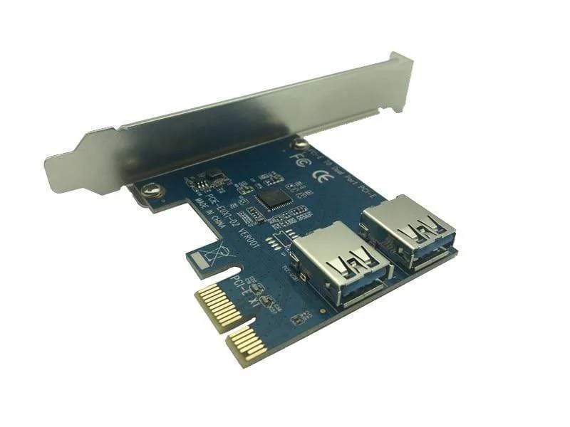 2 Steckplätze PCI-E 1 bis 2 PCI Express 16X-Steckplatz Externe Riser-Karte Adapterplatine PCIe-Port-Multiplikator-Karte für Bitcoin Mining Machine