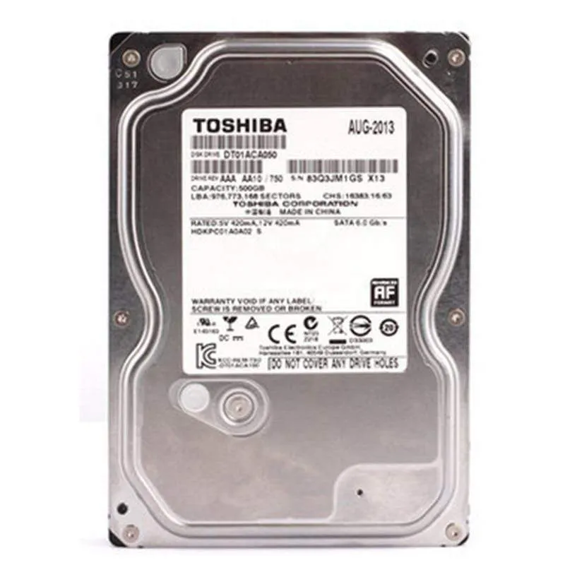 Toshiba 500 GB 1 TB HDD HD-Festplatte 3.5 Zoll interne Festplatte DT01ACA050 SATA 3.0 7200 U/min 32 MB Cache HDD für Desktop-PC