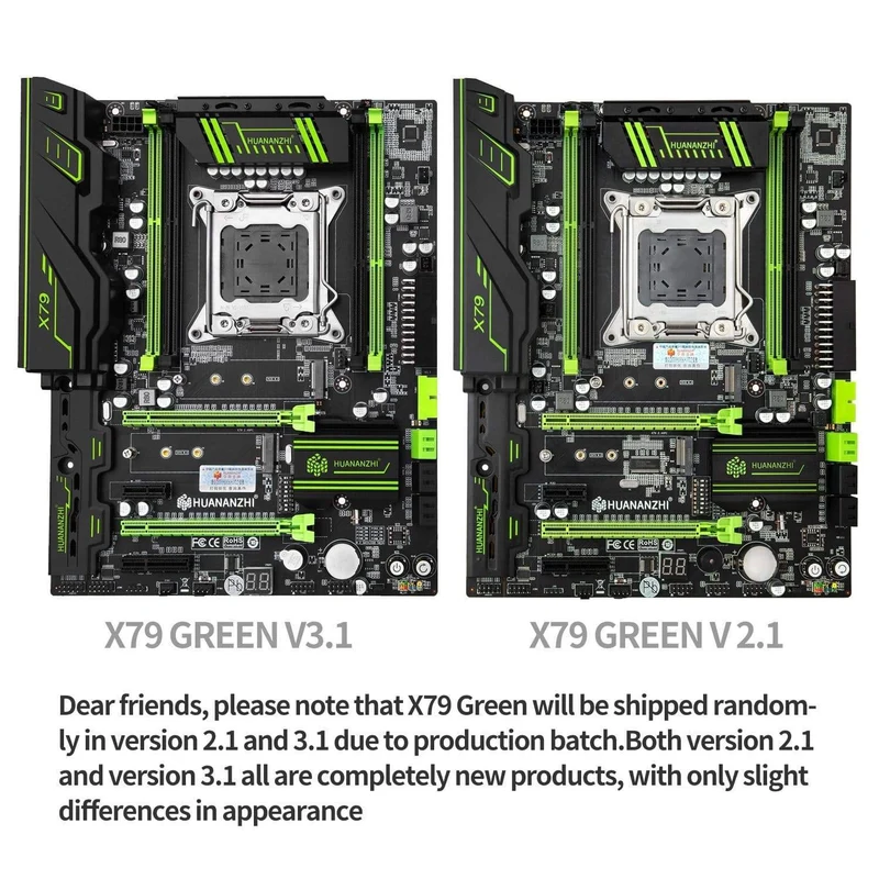X79 GRÜN 2.49 X79 Motherboard LGA2011 ATX USB3.0 SATA3 PCI-E NVME M.2 SSD-Unterstützung REG ECC-Speicher und Xeon E5