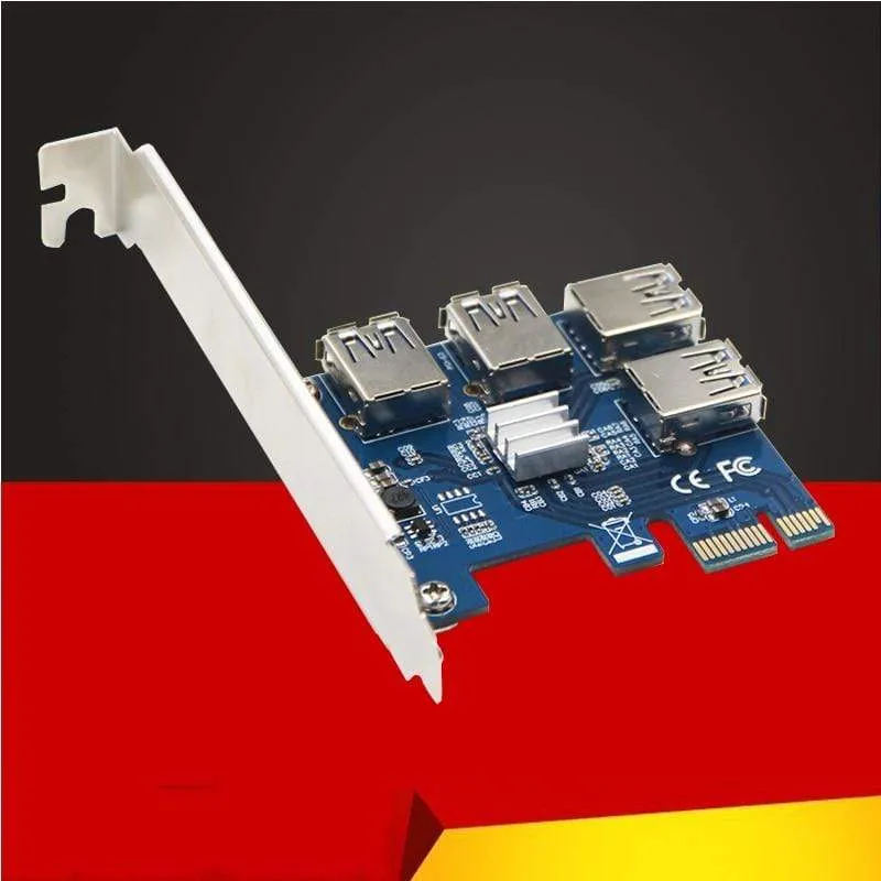 Riser-Karte PCI-E USB 3.0 PCIe-Port-Multiplikator-Karte PCI Express PCIe 1 bis 4 PCI-E zu PCI-E für BTC Miner Mining Machine-Geräte