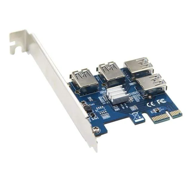 Riser-Karte PCI-E USB 3.0 PCIe-Port-Multiplikator-Karte PCI Express PCIe 1 bis 4 PCI-E zu PCI-E für BTC Miner Mining Machine-Geräte