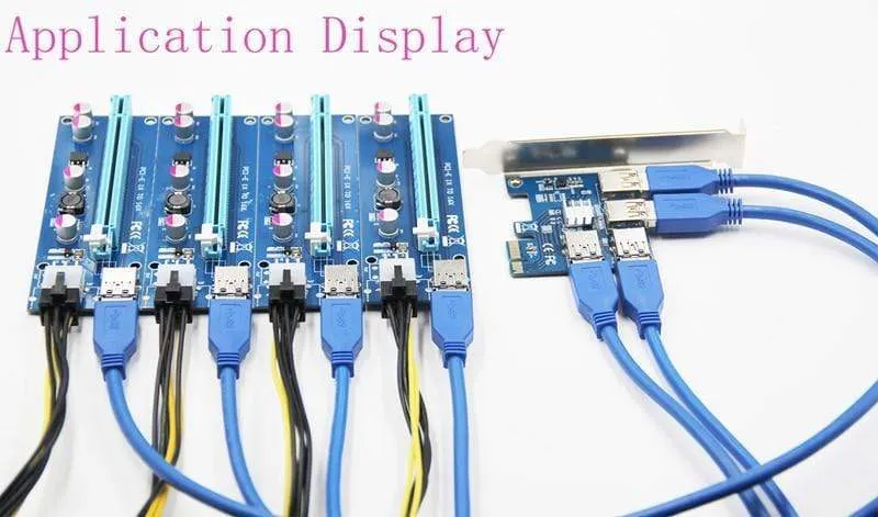 Riser-Karte PCI-E USB 3.0 PCIe-Port-Multiplikator-Karte PCI Express PCIe 1 bis 4 PCI-E zu PCI-E für BTC Miner Mining Machine-Geräte