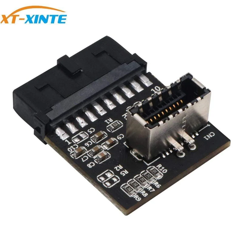 USB 3.0 (3.1 Gen 2) Interner IDC 20-poliger Motherboard-Header auf 20-polige XNUMX-polige Header-Wandler-Konverter für Typ C-Schalttafeladapter