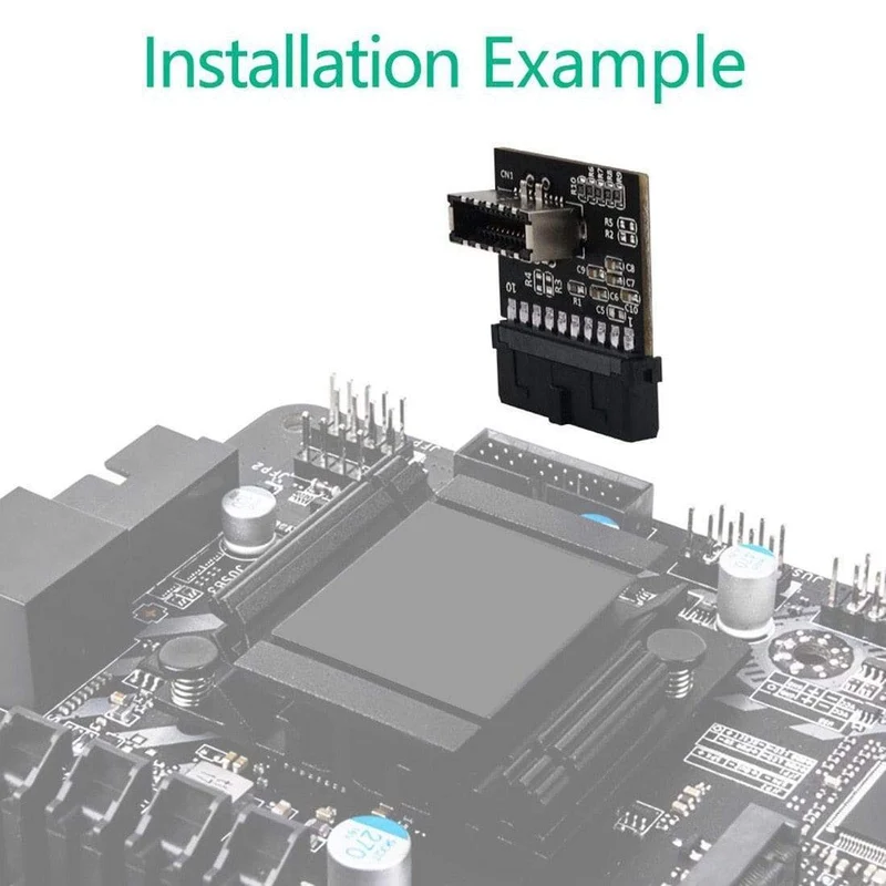 USB 3.0 (3.1 Gen 2) Interner IDC 20-poliger Motherboard-Header auf 20-polige XNUMX-polige Header-Wandler-Konverter für Typ C-Schalttafeladapter