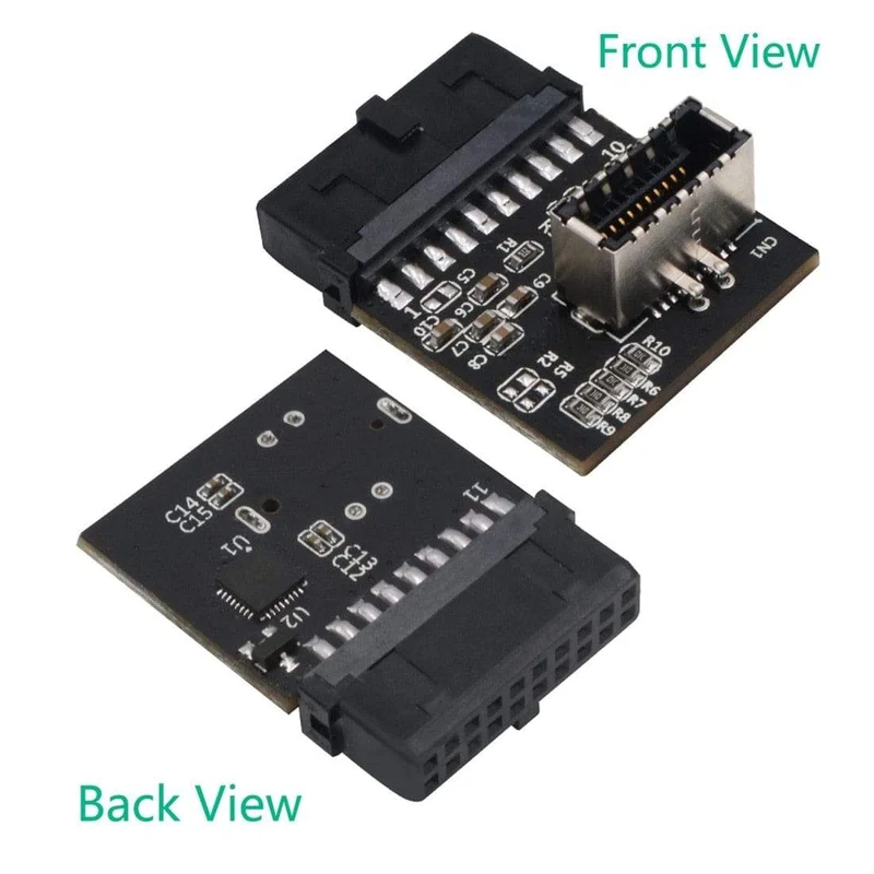 USB 3.0 (3.1 Gen 2) Interner IDC 20-poliger Motherboard-Header auf 20-polige XNUMX-polige Header-Wandler-Konverter für Typ C-Schalttafeladapter
