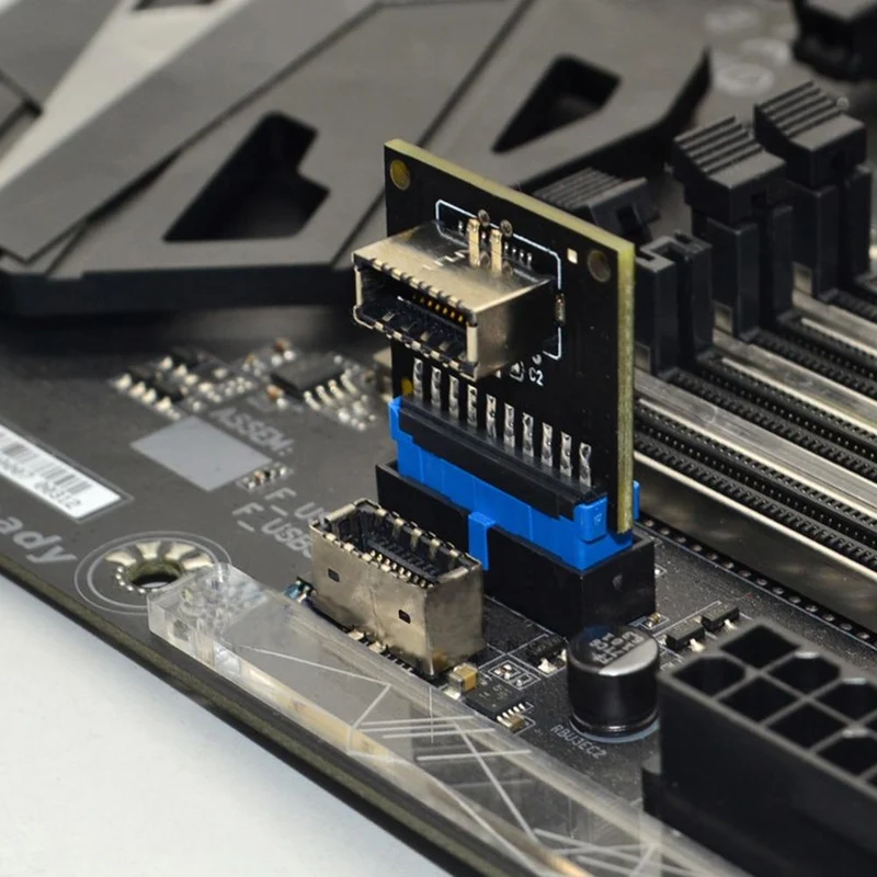 USB 3.0 19-poliger interner Header zu USB 3.1/3.2 Typ C Key A 20-poliger Konverter, Laptop-Dockingstation, Netzteil