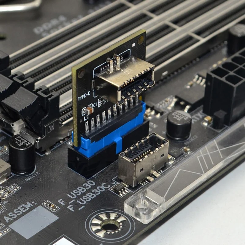 USB 3.0 19-poliger interner Header zu USB 3.1/3.2 Typ C Key A 20-poliger Konverter, Laptop-Dockingstation, Netzteil
