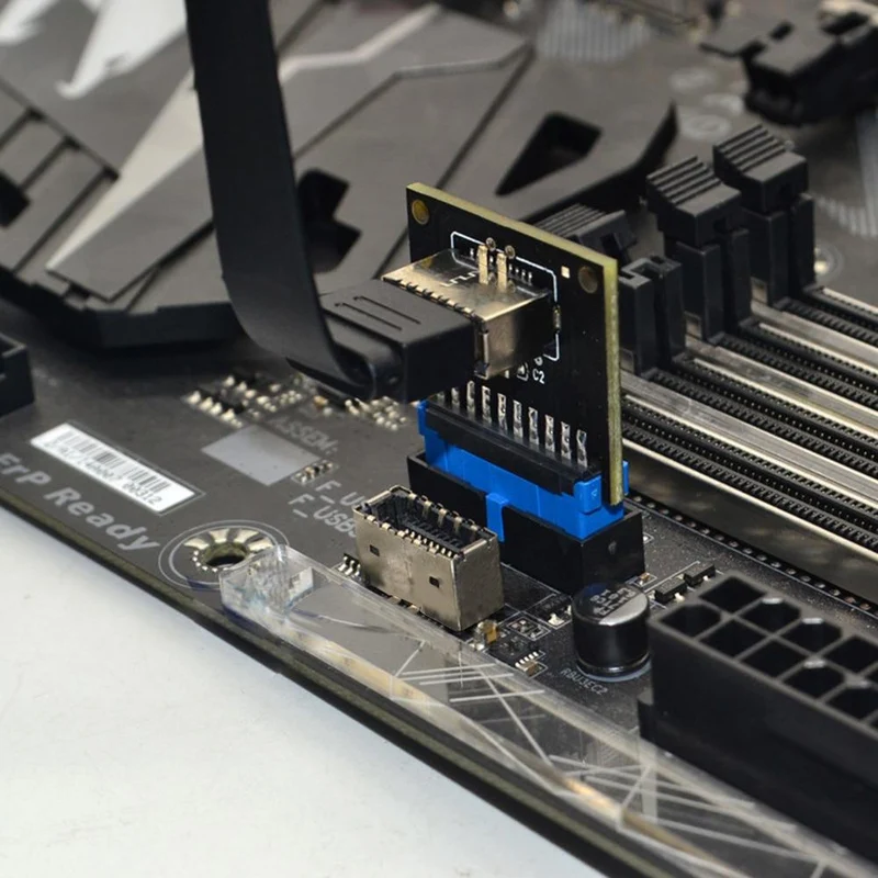USB 3.0 19-poliger interner Header zu USB 3.1/3.2 Typ C Key A 20-poliger Konverter, Laptop-Dockingstation, Netzteil