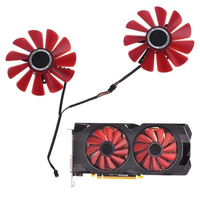 2 Stück 85mm RX-570-RS RX-580-RS FD10U12S9-C Lüfter für XFX RX470 RX570 RS RX580 RS