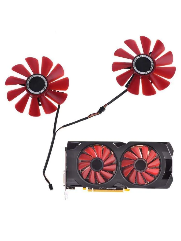 2 Stück 85mm RX-570-RS RX-580-RS FD10U12S9-C Lüfter für XFX RX470 RX570 RS RX580 RS