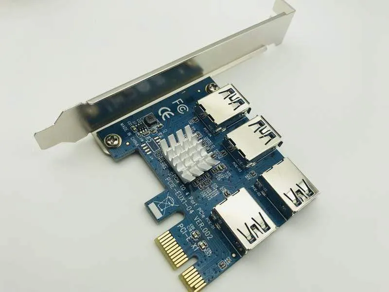 PCIe 1 bis 4 Mining-Karte, PCI Express 16X-Steckplätze, Riser-Karte, PCI-E 1X bis 16x, externer PCI-e-Steckplatz-Adapter, Port-Multiplikator für BTC