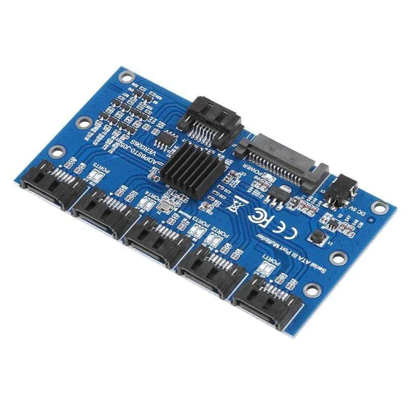 Controller Karte Motherboard Sata Erweiterung Karte 1 Zu 5 Port Sata 3.0 6Gbps Multiplier Sata Port Riser Karte Adapter für Comp