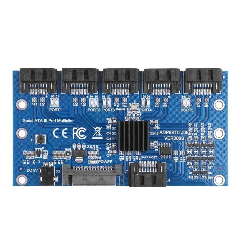 Controller Karte Motherboard Sata Erweiterung Karte 1 Zu 5 Port Sata 3.0 6Gbps Multiplier Sata Port Riser Karte Adapter für Comp