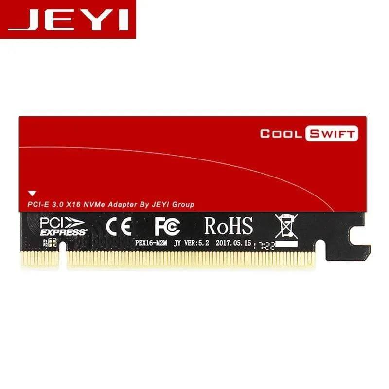 CoolSwift PCIE3.0 NVME Adapter x16 PCI-E Full Speed ​​M.2 2280 Aluminiumblech Wärmeleitfähigkeit Siliziumwaferkühlung