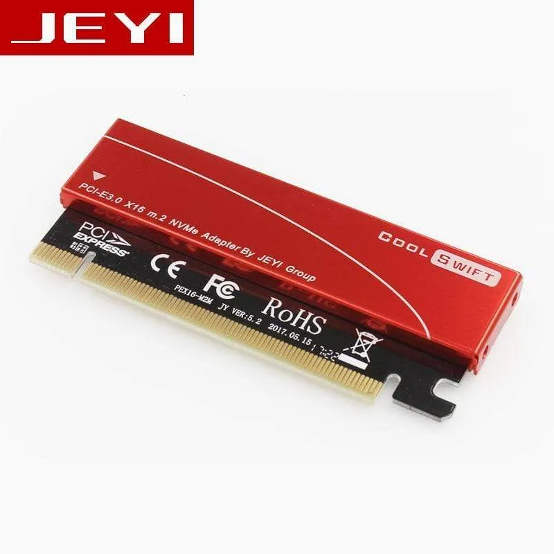 CoolSwift PCIE3.0 NVME Adapter x16 PCI-E Full Speed ​​M.2 2280 Aluminiumblech Wärmeleitfähigkeit Siliziumwaferkühlung