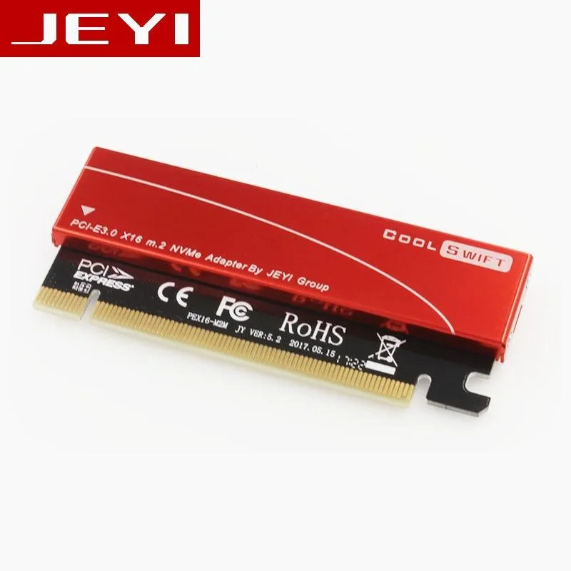 CoolSwift PCIE3.0 NVME Adapter x16 PCI-E Full Speed ​​M.2 2280 Aluminiumblech Wärmeleitfähigkeit Siliziumwaferkühlung