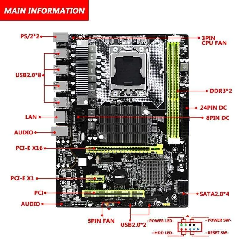 X58 LGA 1366-Motherboard LGA1366 unterstützt DDR3 REG ECC-Serverspeicher und Intel Xeon-Prozessor X58-PRO-Mainboard