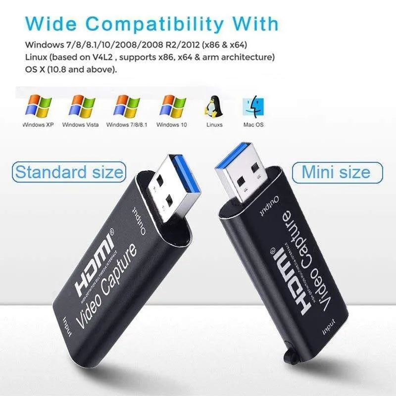 4K Video USB-Aufnahme HDMI-Karte Video Grabber Record Box für PS4 DVD Camcorder Kameraaufnahme Live-Streaming