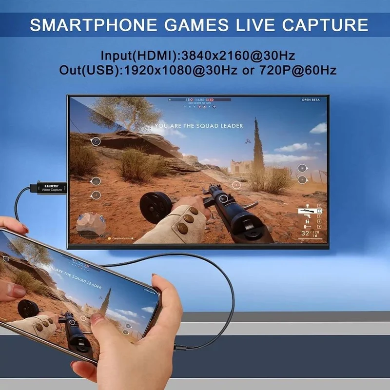 4K Video USB-Aufnahme HDMI-Karte Video Grabber Record Box für PS4 DVD Camcorder Kameraaufnahme Live-Streaming