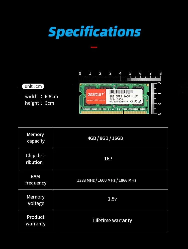 Laptop DDR3 DDR4 8 GB 4 GB 16 GB Laptop Ram 1333 1600 2400 2666 2133 MHz 204-poliger Sodimm-Notebook-Speicher