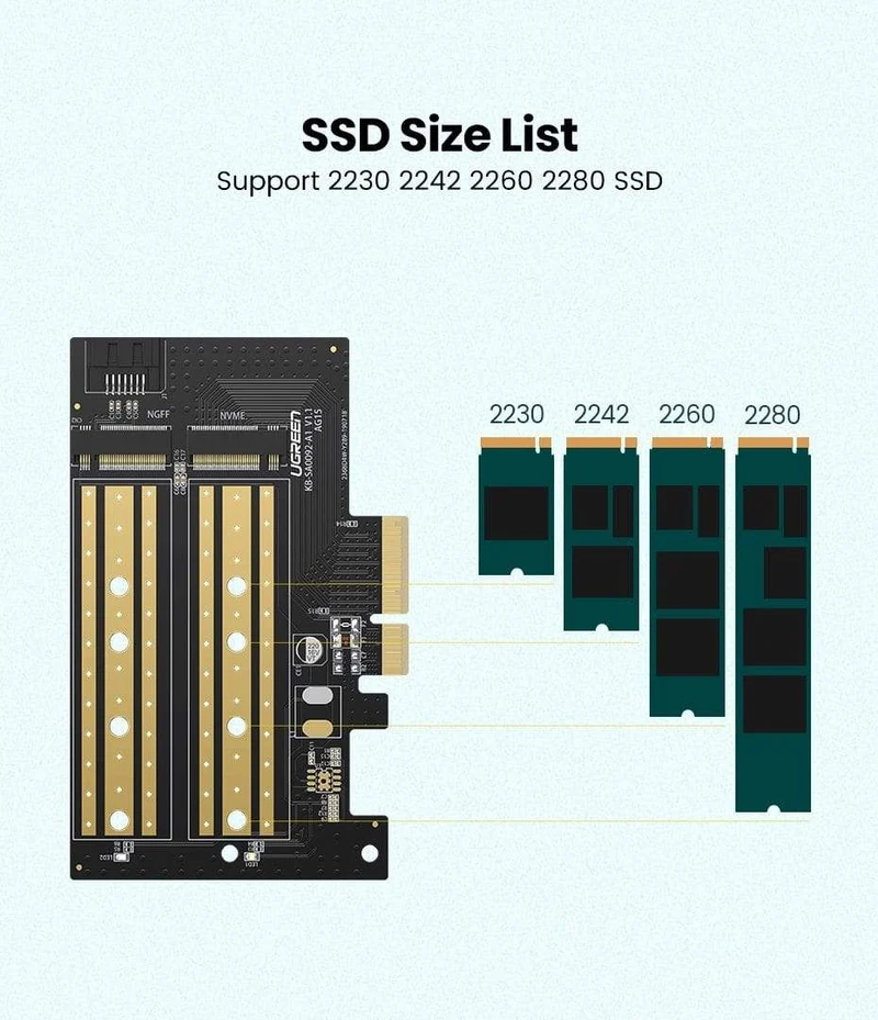 PCIE zu M2 Adapter NVMe M.2 PCI Express Adapter 32 Gbit/s PCI-E Karte x4/8/16 M&B Key SSD Computer Erweiterung Add-On Karten