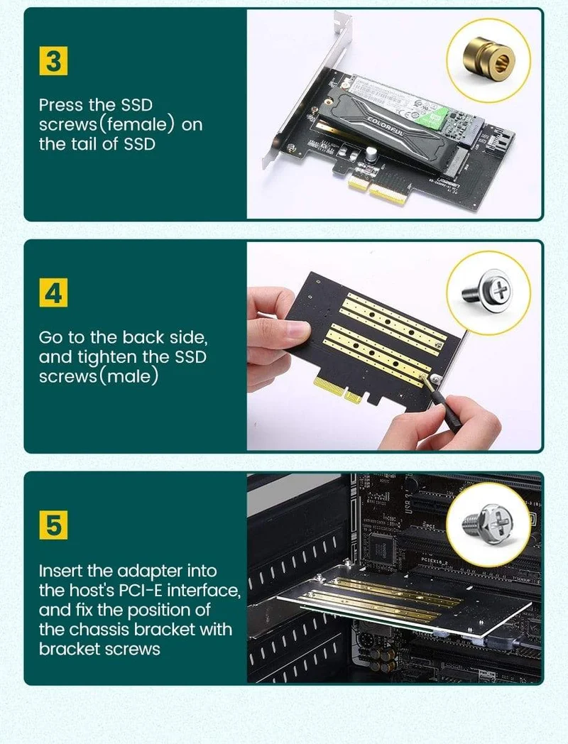 PCIE zu M2 Adapter NVMe M.2 PCI Express Adapter 32 Gbit/s PCI-E Karte x4/8/16 M&B Key SSD Computer Erweiterung Add-On Karten