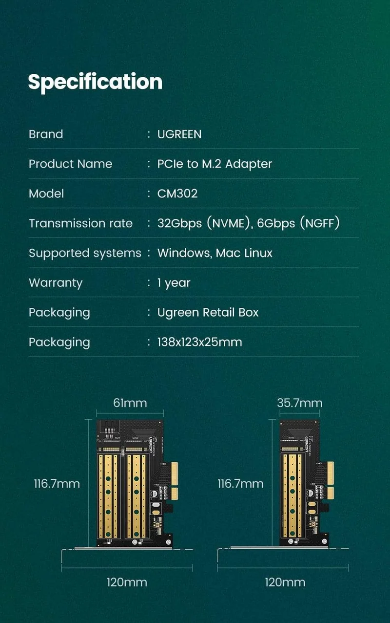 PCIE zu M2 Adapter NVMe M.2 PCI Express Adapter 32 Gbit/s PCI-E Karte x4/8/16 M&B Key SSD Computer Erweiterung Add-On Karten