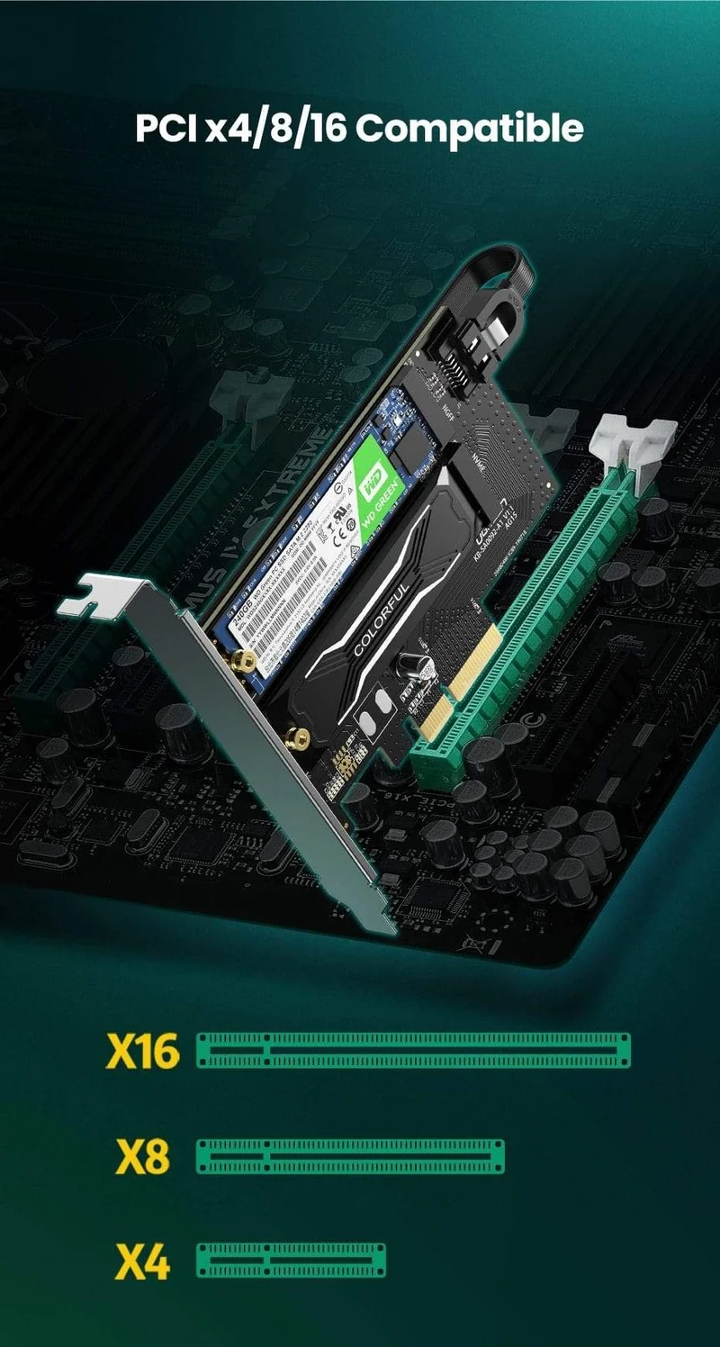 PCIE zu M2 Adapter NVMe M.2 PCI Express Adapter 32 Gbit/s PCI-E Karte x4/8/16 M&B Key SSD Computer Erweiterung Add-On Karten