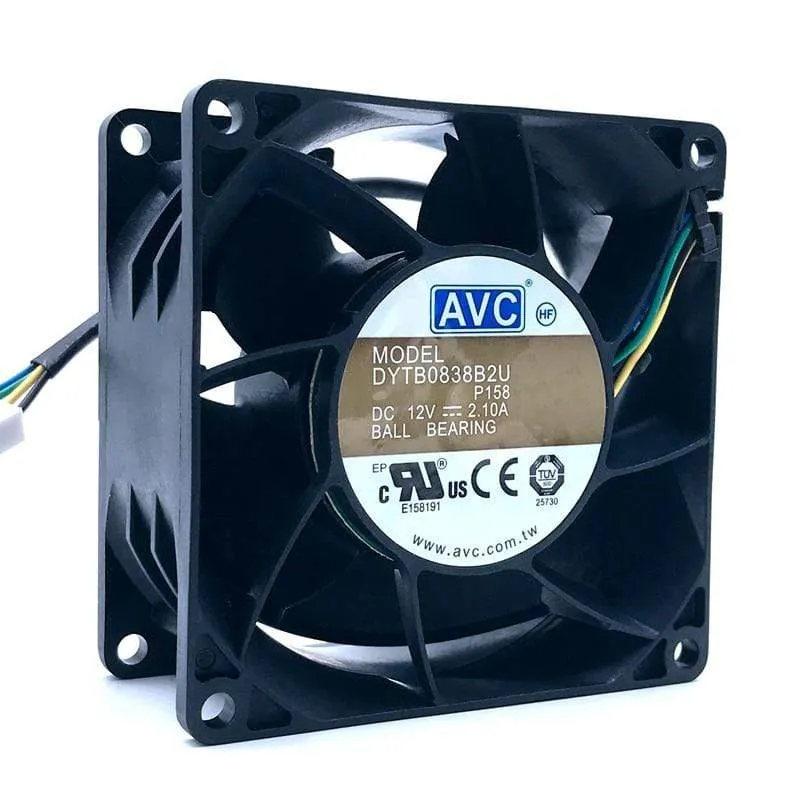 12-V-Kugellager-Lüfter 8038, neu für AVC DYTB0838B2U 2.1A 80X38mm 4-polige PWM, Hochgeschwindigkeits-CFM-Luftstrom, für Car Boost Miner