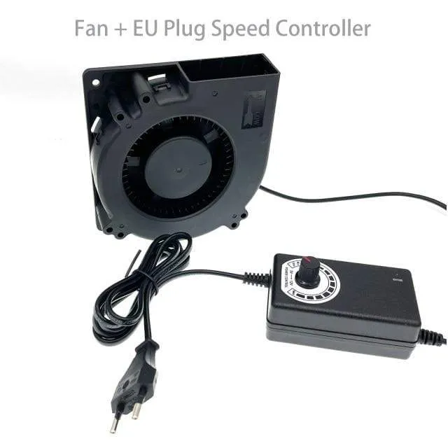 120 mm AC Computer Lüftergebläse 12 cm 120 x 120 x 32 mm 12032 Fliehkraft mit 120 V, 220 V bis 3 V - 12 V, 2 A mit Drehzahlregler für Wachstumszelt