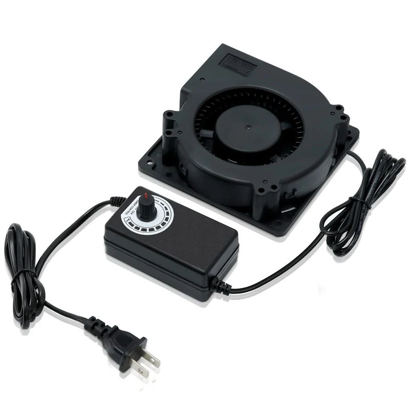 120 mm AC Computer Lüftergebläse 12 cm 120 x 120 x 32 mm 12032 Fliehkraft mit 120 V, 220 V bis 3 V - 12 V, 2 A mit Drehzahlregler für Wachstumszelt