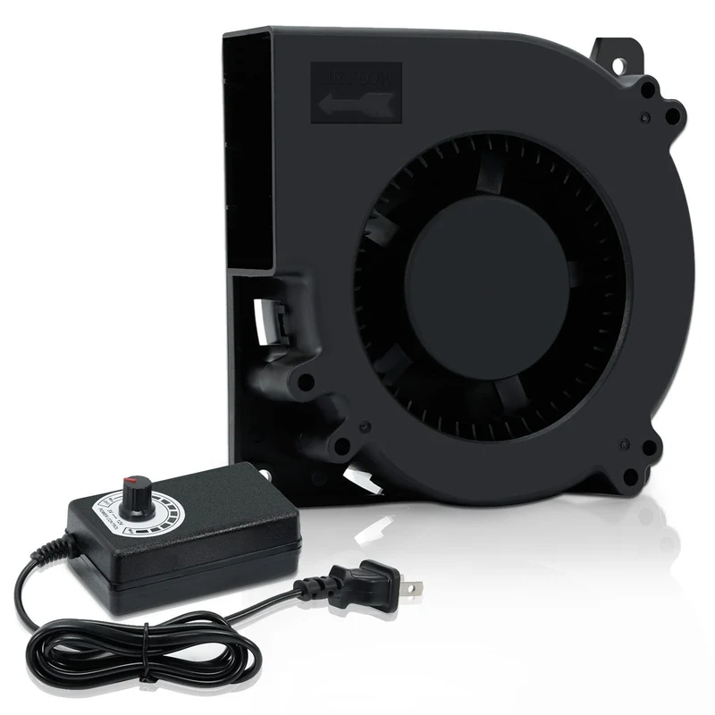 120 mm AC Computer Lüftergebläse 12 cm 120 x 120 x 32 mm 12032 Fliehkraft mit 120 V, 220 V bis 3 V - 12 V, 2 A mit Drehzahlregler für Wachstumszelt