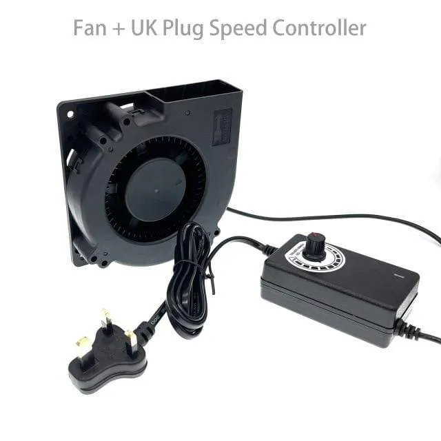 120 mm AC Computer Lüftergebläse 12 cm 120 x 120 x 32 mm 12032 Fliehkraft mit 120 V, 220 V bis 3 V - 12 V, 2 A mit Drehzahlregler für Wachstumszelt