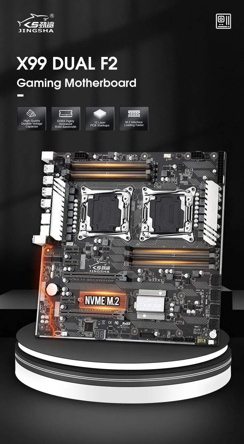 X99 Dual CPU Motherboard Intel Xeon LGA 2011-3 E5 V3 V4 CPU 8 DDR4 Steckplätze ECC REG M.2 NVME USB3.0 E-ATX Server Mainboard