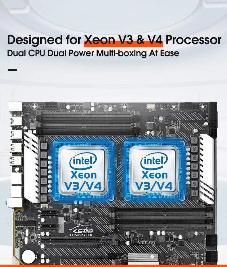 X99 Dual CPU Motherboard Intel Xeon LGA 2011-3 E5 V3 V4 CPU 8 DDR4 Steckplätze ECC REG M.2 NVME USB3.0 E-ATX Server Mainboard