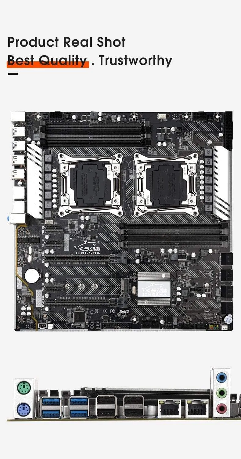 X99 Dual CPU Motherboard Intel Xeon LGA 2011-3 E5 V3 V4 CPU 8 DDR4 Steckplätze ECC REG M.2 NVME USB3.0 E-ATX Server Mainboard