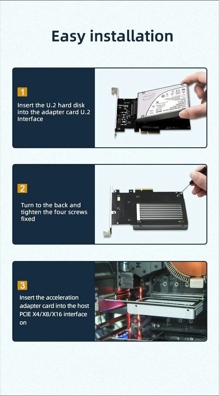 PCIE Riser U.2 zu PCI Express3.0 X4 Adapter Schnittstelle Gen3 PCI-Karte Computer Festplatte Computerkomponenten Erweiterung PCI-Karte