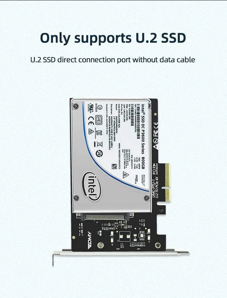 PCIE Riser U.2 zu PCI Express3.0 X4 Adapter Schnittstelle Gen3 PCI-Karte Computer Festplatte Computerkomponenten Erweiterung PCI-Karte
