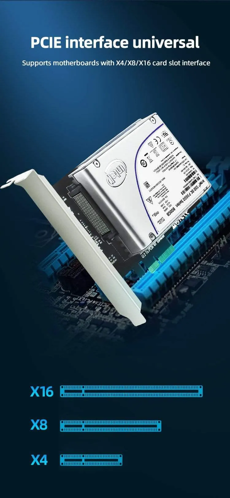 PCIE Riser U.2 zu PCI Express3.0 X4 Adapter Schnittstelle Gen3 PCI-Karte Computer Festplatte Computerkomponenten Erweiterung PCI-Karte