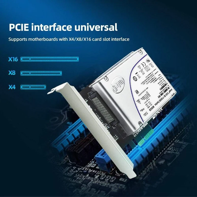 PCIE Riser U.2 zu PCI Express3.0 X4 Adapter Schnittstelle Gen3 PCI-Karte Computer Festplatte Computerkomponenten Erweiterung PCI-Karte