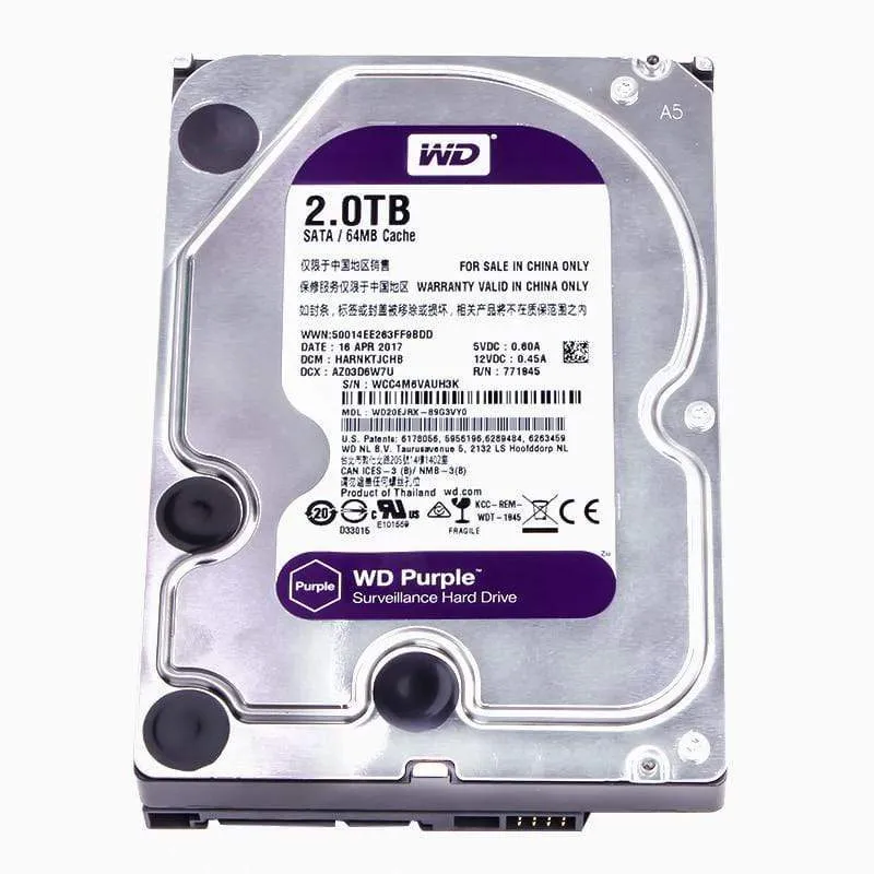 Western Digital WD Purple Surveillance Festplatte 1TB 2TB 3TB 4TB SATA 6.0Gb / s 3.5 "Festplatte für CCTV-Kamera AHD DVR IP NVR